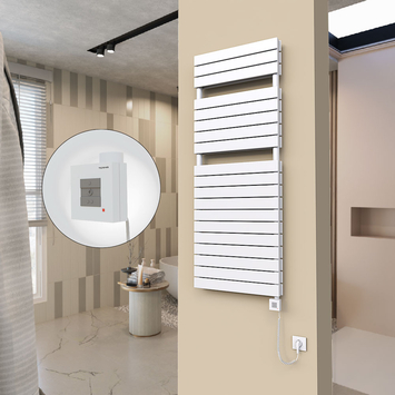 Radiva - 20H Sèche Serviettes Electrique 600x1550 Blanc Ktx1 1000 Watt Câble en spirale