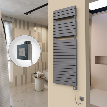 Radiva - 20H Elektrikli Havlupan 600x1772 Antrasit (KTX1 Termostat) 1000W Spiral Kablolu