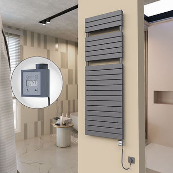 Radiva - 20H Elektrikli Havlupan 600x1772 Antrasit (KTX3 Termostat) 1000W Spiral Kablolu