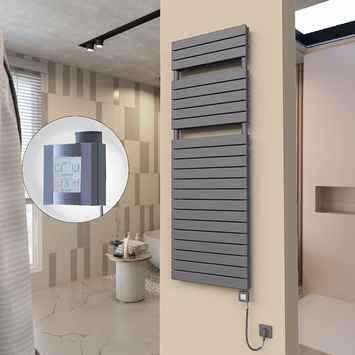 Radiva - 20H Elektrikli Havlupan 600x1772 Antrasit (KTX4 Termostat) 1000W Spiral Kablolu