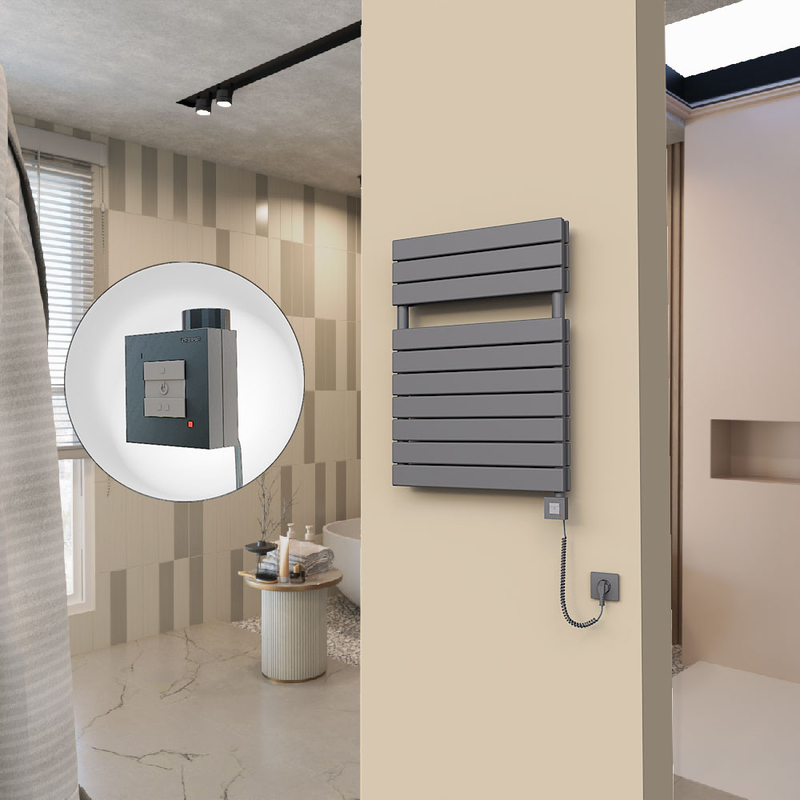 20H Electric Towel Warmer 600x810 Anthracite Ktx1 600 W (Spiral Cable)