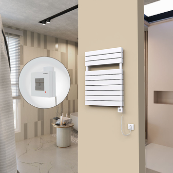 Radiva - 20H Elektrikli Havlupan 600x810 Beyaz (KTX1 Termostat) 1000W Spiral Kablolu