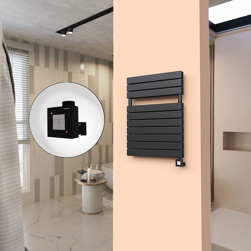 20H Elektrikli Havlupan 600x810 Mat Siyah Ktx1 1000 Watt
