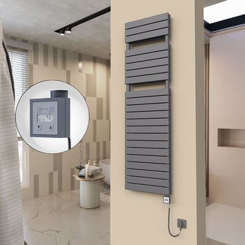 Radiva - 20H Sèche Serviettes Electrique 500x1772 Anthracite Ktx3 1000 Watt Câble en spirale