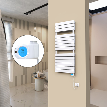 20H Sèche Serviettes Electrique 500x1180 Blanc (Thermostat Musa) 900 W - Thumbnail