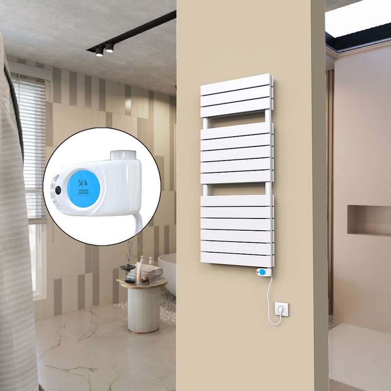 20H Sèche Serviettes Electrique 500x1180 Blanc (Thermostat Musa) 900 W