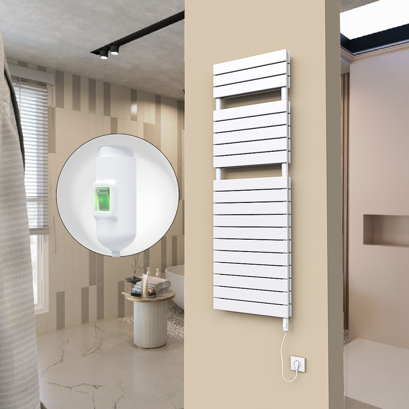 20H Sèche Serviettes Electrique 500x1550 Blanc (On/Off) 1200 W