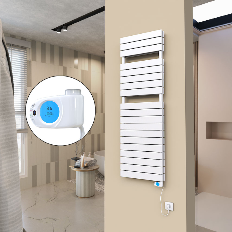 20H Sèche Serviettes Electrique 500x1550 Blanc (Thermostat Musa) 1200 W