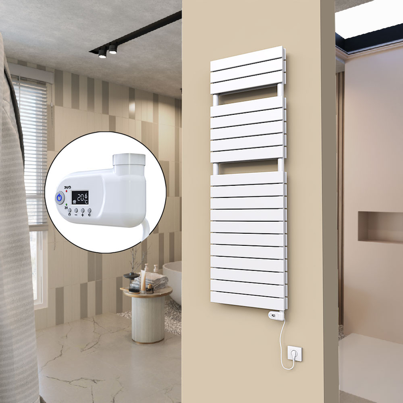 20H Sèche Serviettes Electrique 500x1550 Blanc (Thermostat Thesis) 900 W