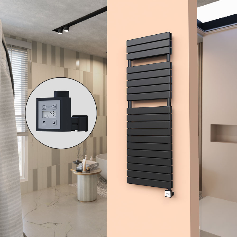 20H Sèche Serviettes Electrique 500x1550 Noir mat Ktx3 1000 W