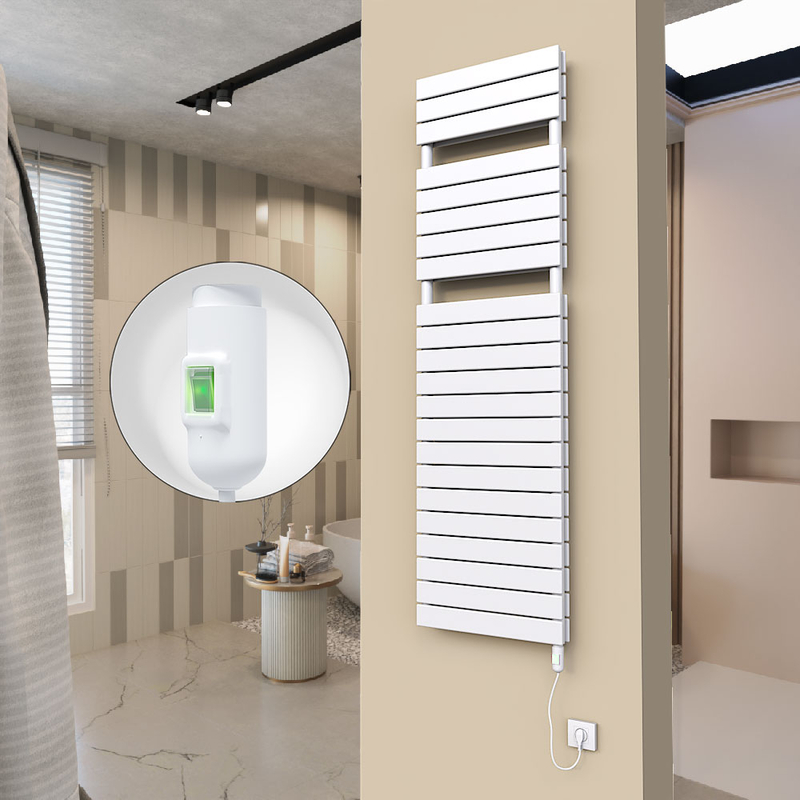 20H Sèche Serviettes Electrique 500x1772 Blanc (On/Off) 1500 W