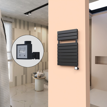 Radiva - 20H Sèche Serviettes Electrique 500x810 Noir mat Ktx3 1000 W
