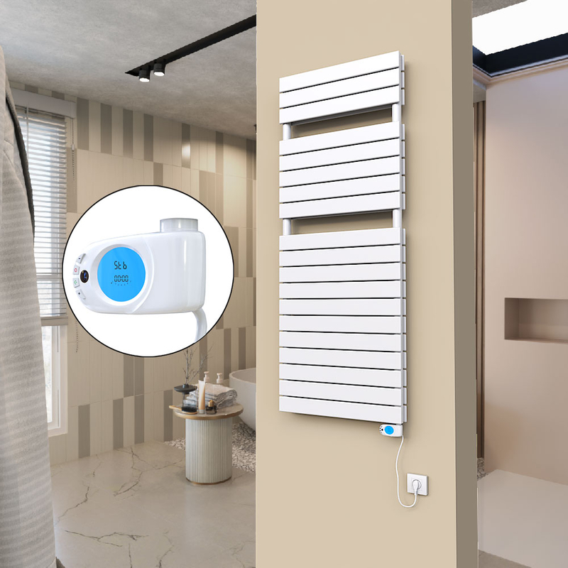 20H Sèche Serviettes Electrique 600x1550 Blanc (Thermostat Musa) 1200 W