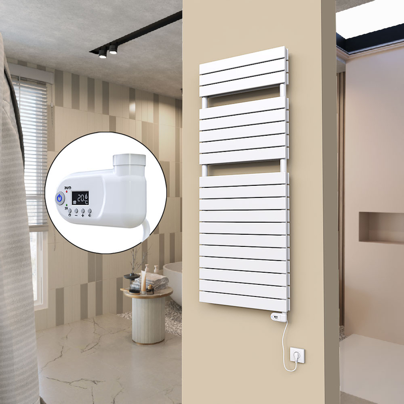 20H Sèche Serviettes Electrique 600x1550 Blanc (Thermostat Thesis) 900 W