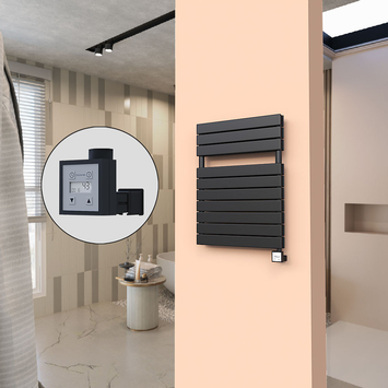  - 20H Sèche Serviettes Electrique 600x810 Noir mat Ktx3 1000 W