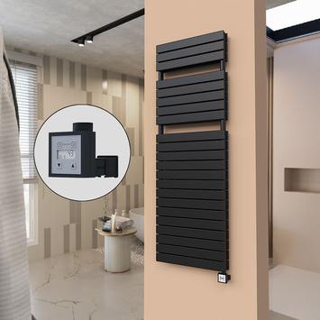  - 21H Electric Towel Warmer 600x1772 Matte Black Ktx3 1000 W