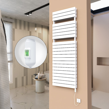 21H Electric Towel Warmer 600x1772 White (On/Off) 1500 W - Thumbnail