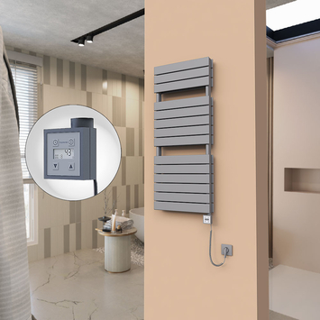  - 21H Sèche Serviettes Electrique 500x1180 Anthracite Ktx3 1000 Watt Câble en spirale