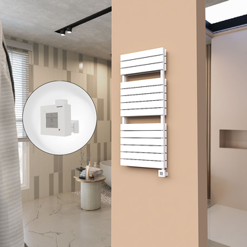 Radiva - 21H Sèche Serviettes Electrique 500x1180 Blanc Ktx1 1000 Watt