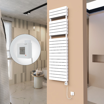 - 21H Electric Towel Warmer 500x1772 White Ktx1 1000 W (Spiral Cable)