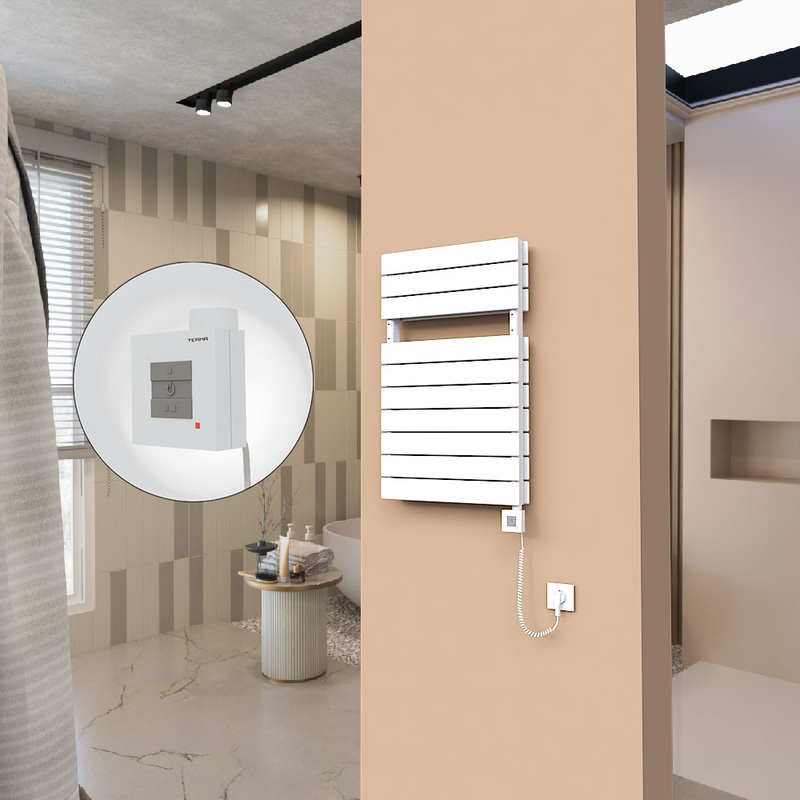 21H Electric Towel Warmer 500x810 White Ktx1 600 W (Spiral Cable)