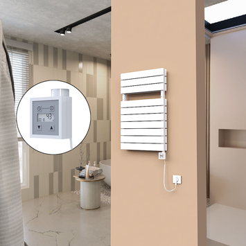  - 21H Electric Towel Warmer 500x810 White Ktx3 600 W (Spiral Cable)