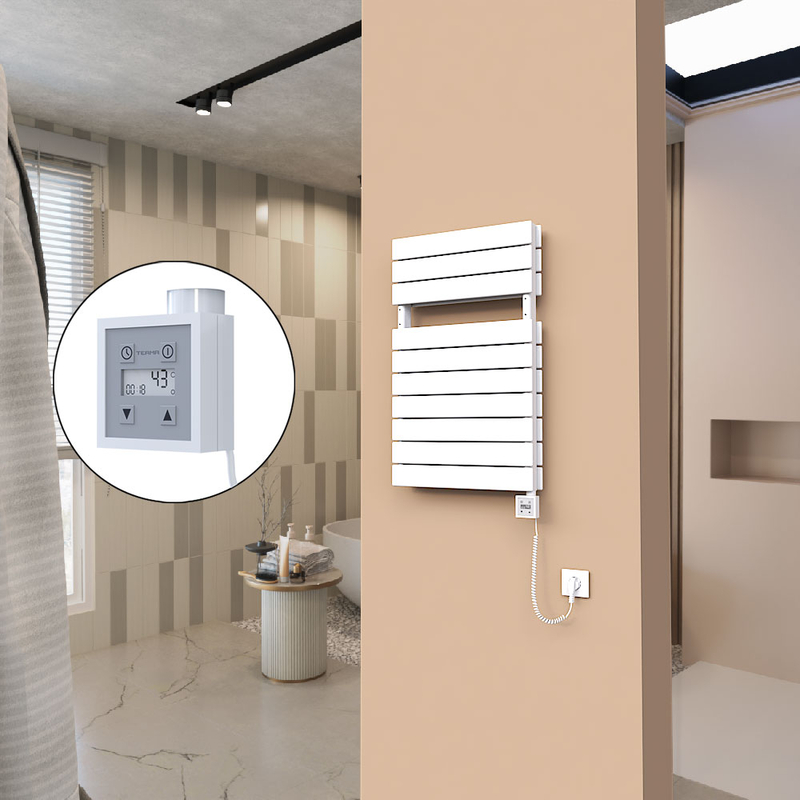 21H Electric Towel Warmer 500x810 White Ktx3 600 W (Spiral Cable)
