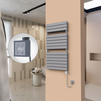  - 21H Electric Towel Warmer 600x1180 Anthracite Ktx3 1000 W (Spiral Cable)