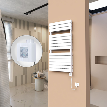  - 21H Electric Towel Warmer 600x1180 White Ktx4 1000 W (Spiral Cable)