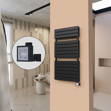 Radiva - 21H Elektrikli Havlupan 600x1180 Siyah (KTX3 Termostat) 1000W