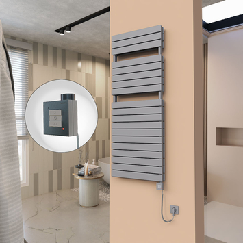 Radiva - 21H Sèche Serviettes Electrique 600x1550 Anthracite Ktx1 1000 Watt Câble en spirale