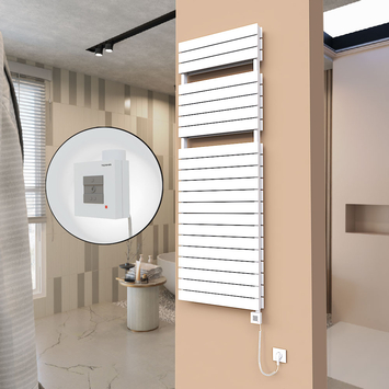 Radiva - 21H Elektrikli Havlupan 600x1772 Beyaz (KTX1 Termostat) 1000W Spiral Kablolu