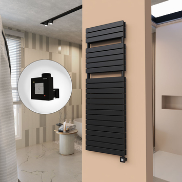  - 21H Electric Towel Warmer 600x1772 Matte Black Ktx1 1000 W