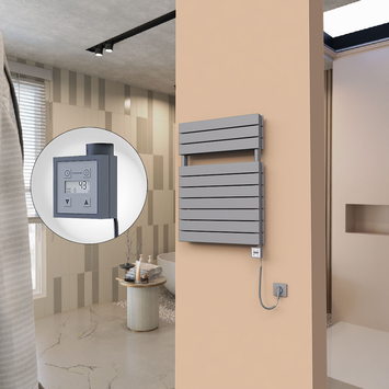 Radiva - 21H Elektrikli Havlupan 600x810 Antrasit (KTX3 Termostat) 1000W Spiral Kablolu