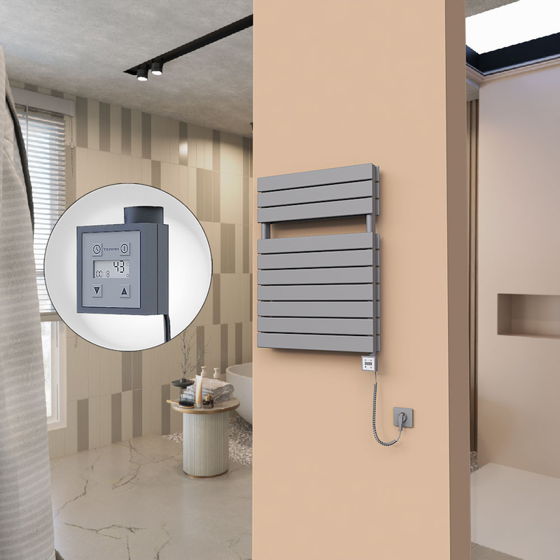 21H Electric Towel Warmer 600x810 Anthracite Ktx3 1000 W (Spiral Cable)