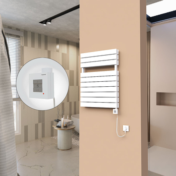  - 21H Electric Towel Warmer 600x810 White Ktx1 1000 W (Spiral Cable)