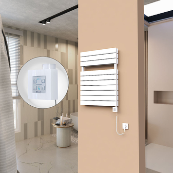  - 21H Electric Towel Warmer 600x810 White Ktx4 1000 W (Spiral Cable)