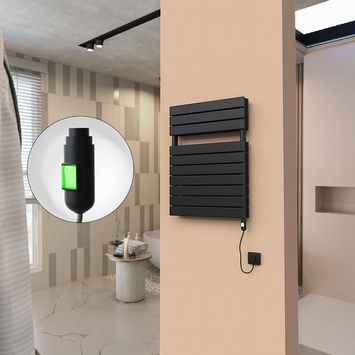  - 21H Electric Towel Warmer 600x810 Matte Black (On/Off) 900 W
