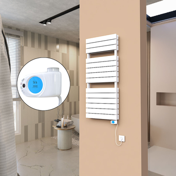 Radiva - 21H Sèche Serviettes Electrique 500x1180 Blanc (Thermostat Musa) 1200 W