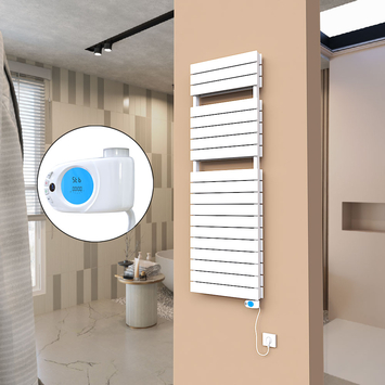 21H Sèche Serviettes Electrique 500x1550 Blanc (Thermostat Musa) 1500 W - Thumbnail
