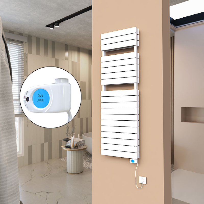 21H Sèche Serviettes Electrique 500x1550 Blanc (Thermostat Musa) 1500 W