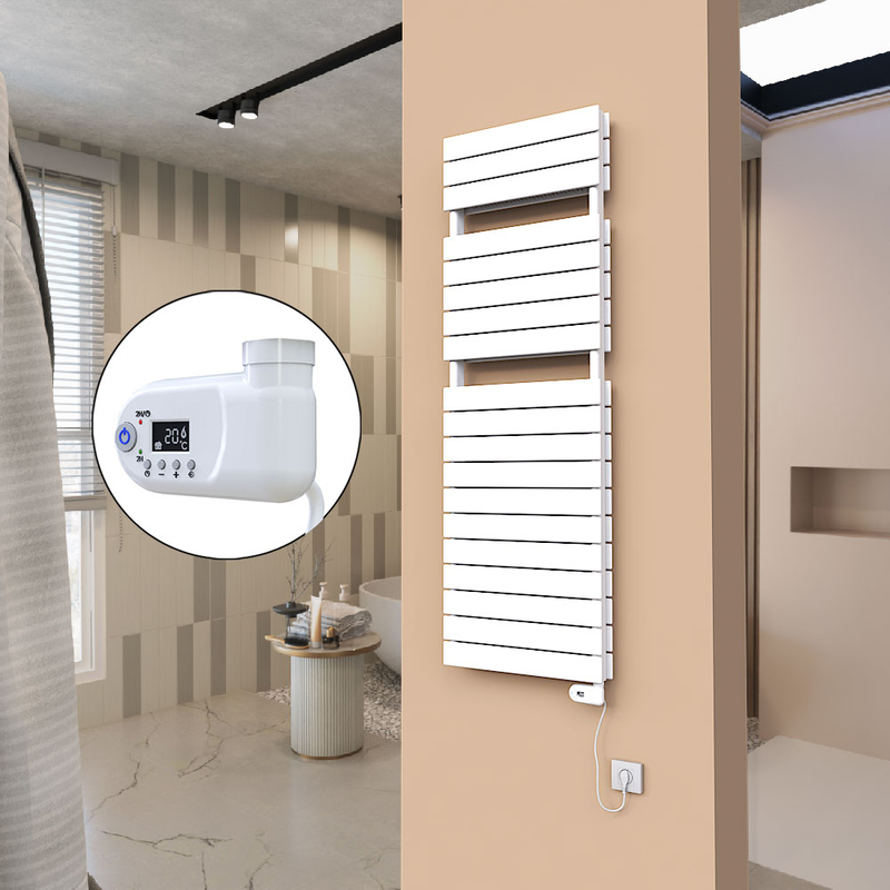 21H Sèche Serviettes Electrique 500x1550 Blanc (Thermostat Thesis) 900 W
