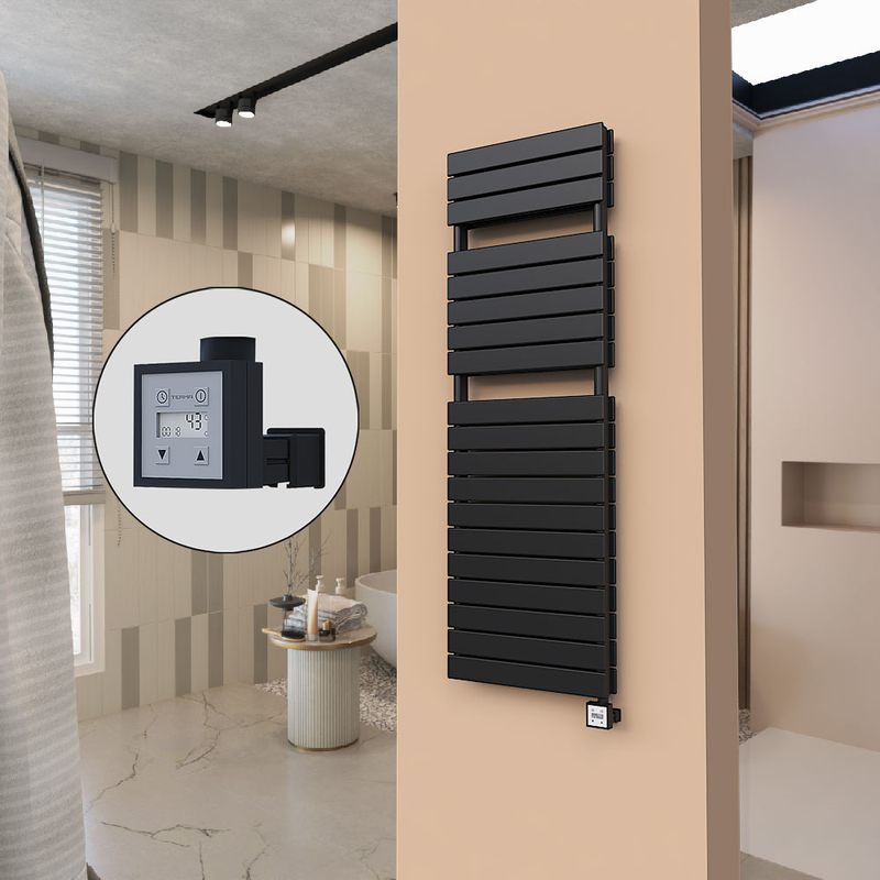 21H Sèche Serviettes Electrique 500x1550 Noir mat Ktx3 1000 W