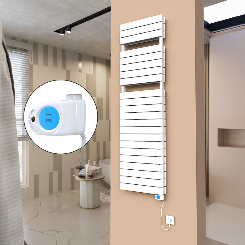 21H Sèche Serviettes Electrique 500x1772 Blanc (Thermostat Musa) 1500 W