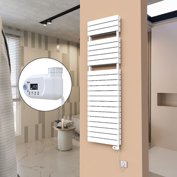 21H Sèche Serviettes Electrique 500x1772 Blanc (Thermostat Thesis) 1200 W - Thumbnail