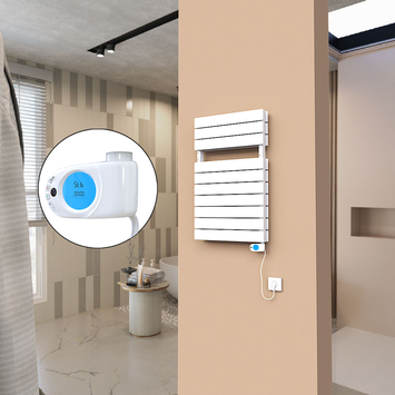 Radiva - 21H Sèche Serviettes Electrique 500x810 Blanc (Thermostat Musa) 900 W