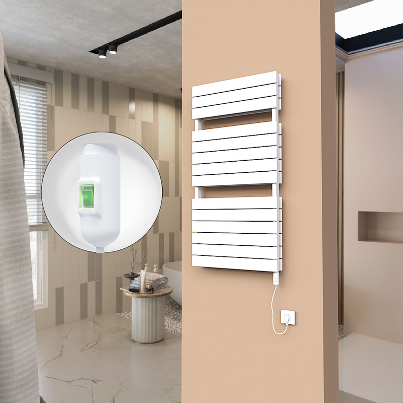 21H Sèche Serviettes Electrique 600x1180 Blanc (On/Off) 1200 W
