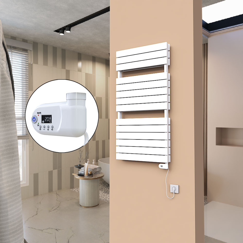 21H Sèche Serviettes Electrique 600x1180 Blanc (Thermostat Thesis) 900 W