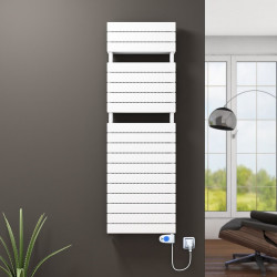 21H Sèche Serviettes Electrique 600x1550 Blanc (Thermostat Musa) 1500 W - Thumbnail