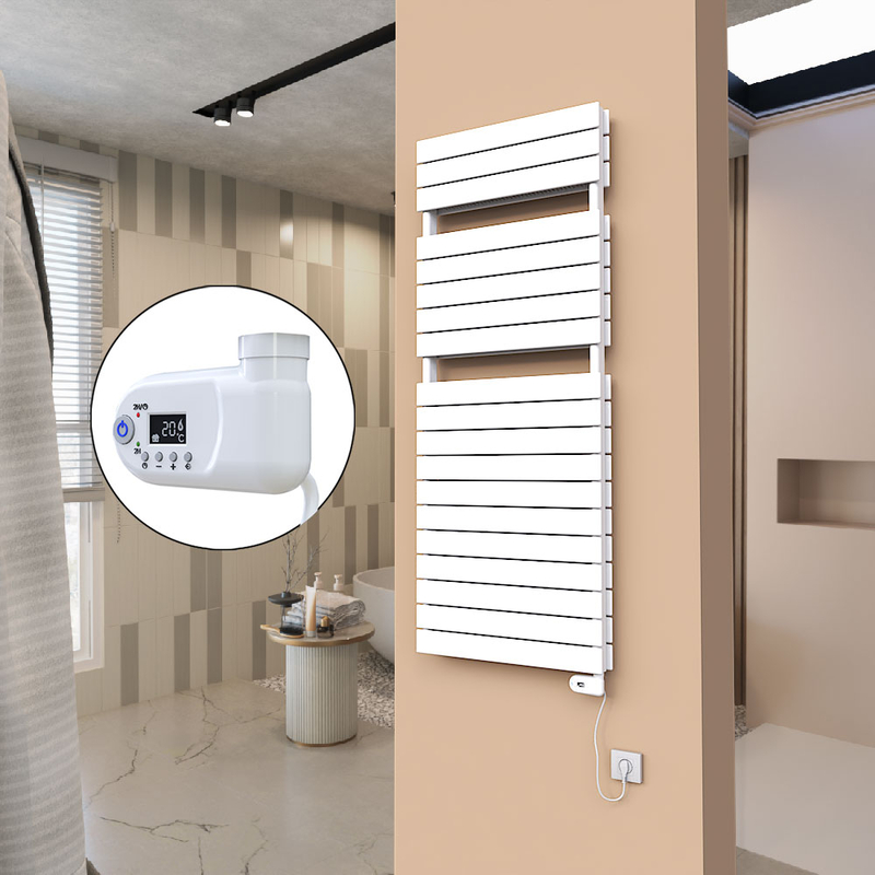 21H Sèche Serviettes Electrique 600x1550 Blanc (Thermostat Thesis) 1200 W